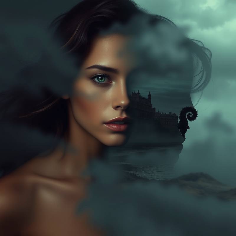 Image showing complex photo compositing in Adobe Photoshop, demonstrating how to combine multiple images, create realistic effects, and build stunning visual narratives